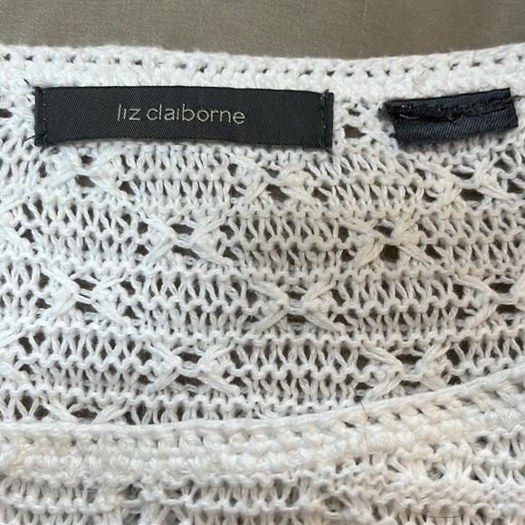 COPY - Liz Claiborne White Crochet Knit Sweater.  Woman’s Medium - Picture 7 of 7